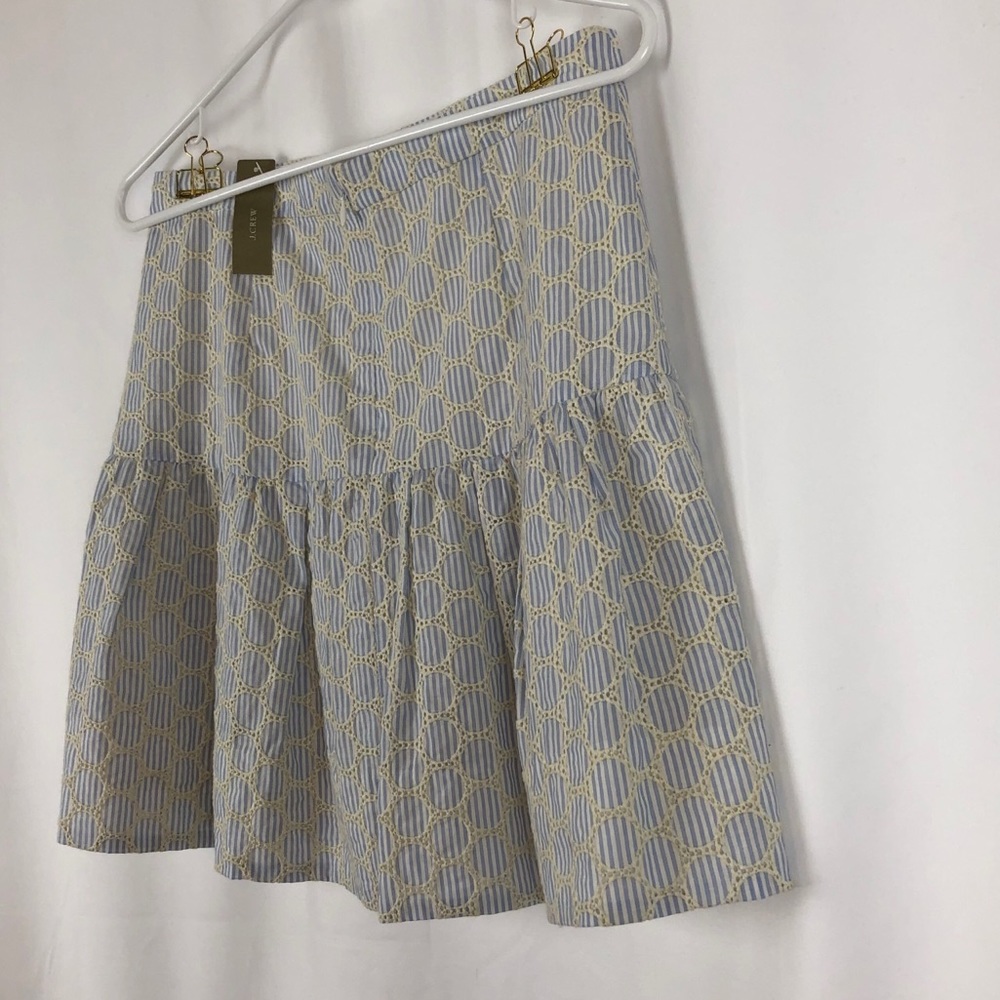 J.Crew striped eyelet lace yolked miniskirt NWT 2 - Picture 10 of 14